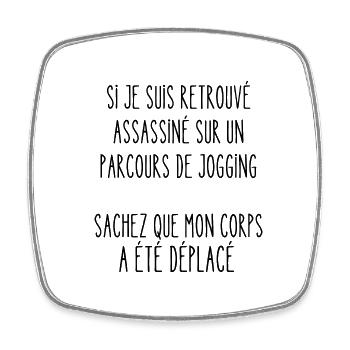 parcours de jogging - Magnet carré - blanc - Devant