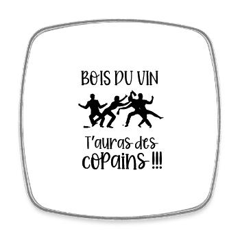 bois du vin - Magnet carré - blanc - Devant