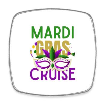 Mardi Gras Cruise 2026 Matching Family Party - Square fridge magnet - white - Front