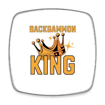 Backgammon King Dice Game Player Lover Board Game - Square fridge magnet - white - Front