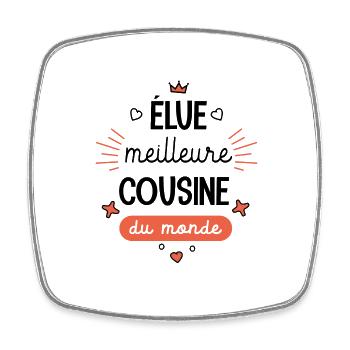 Meilleure cousine du monde Mug cousine - Magnet carré - blanc - Devant
