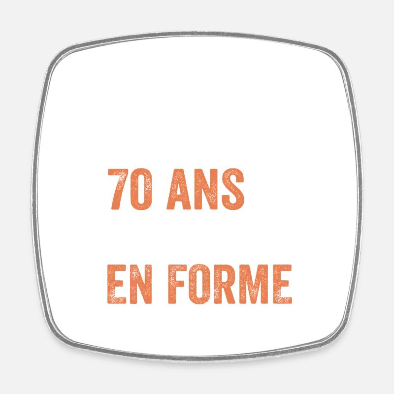 Cadeau anniversaire 70 ans Vélo - Magnet carré - blanc