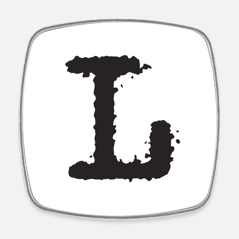 L - Square fridge magnet - white
