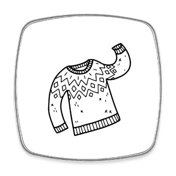 Pullover Ugly Christmas Sweater Winterpullover - Viereckiger Kühlschrankmagnet - Weiß - Vorne