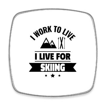 Cadeau parfait pour les amateurs de ski - Magnet carré - blanc - Devant
