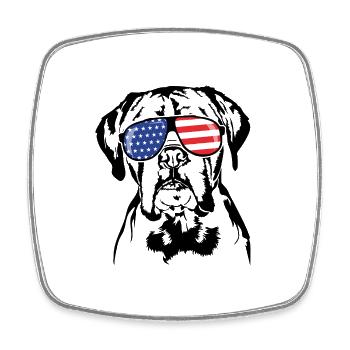 Boxer US America Flag Dogs Dog Wilsigns - Square fridge magnet - white - Front