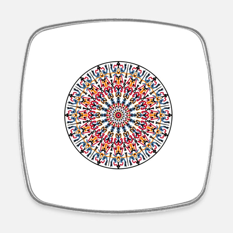 Mandala - Magnet carré - blanc