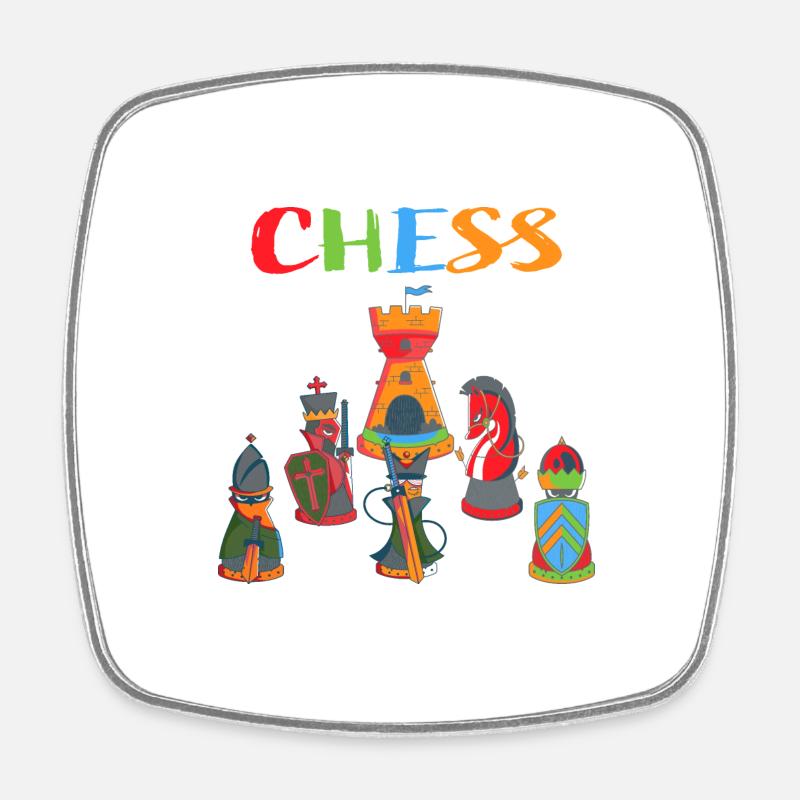 Chess - Square fridge magnet - white