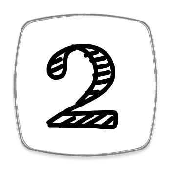 2 JAHRE. 2. JAHRESTAG. GEBURTSTAG 2 JAHRE. Zwei - Viereckiger Kühlschrankmagnet - Weiß - Vorne