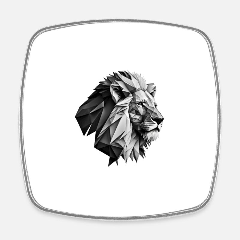 LION - Square fridge magnet - white