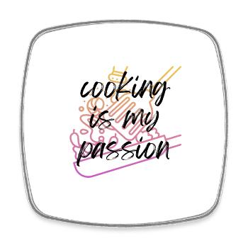 La cuisine est ma passion! - Magnet carré - blanc - Devant