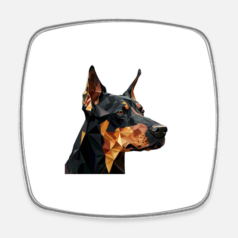 DOBERMAN - Square fridge magnet - white