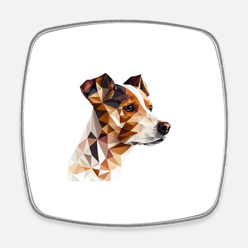 JACK RUSSELL - Magnet carré - blanc