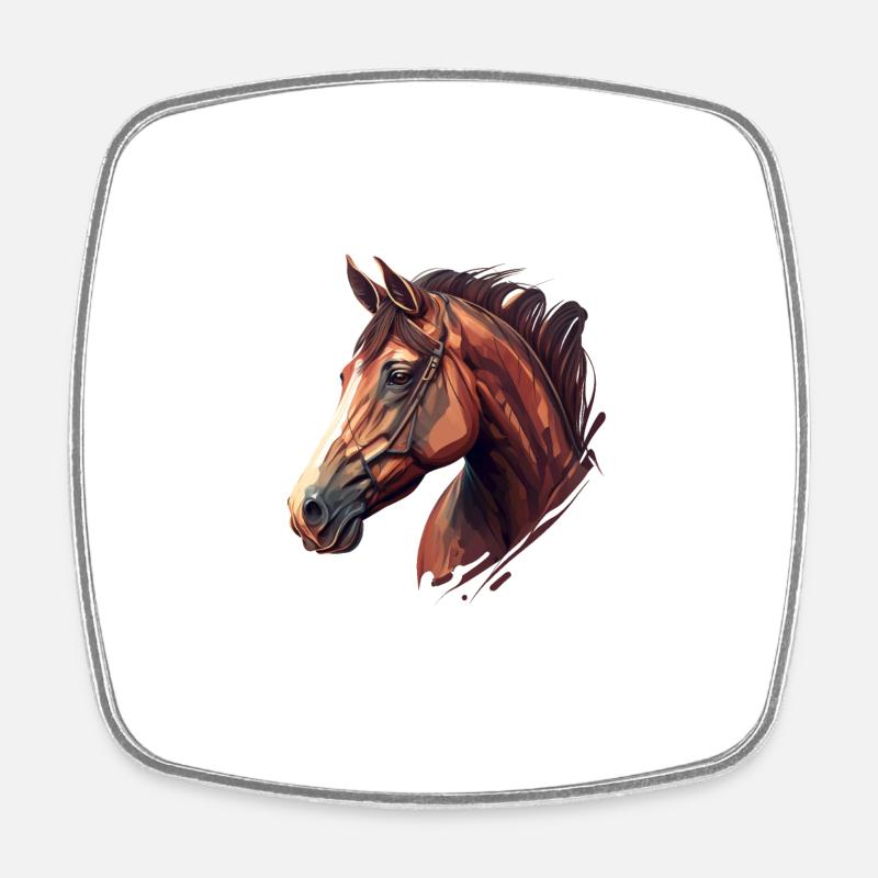 HORSE - Square fridge magnet - white