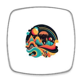 RETRO - Square fridge magnet - white - Front
