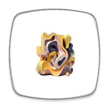 3D - Viereckiger Kühlschrankmagnet - Weiß - Vorne