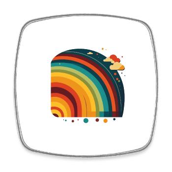 RAINBOW - Square fridge magnet - white - Front