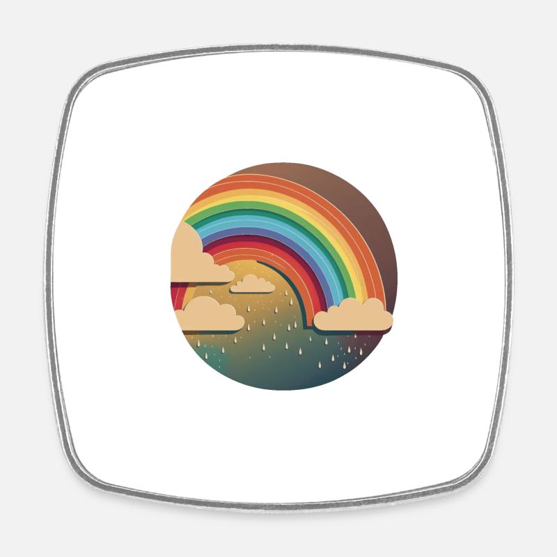 ARC-EN-CIEL - Magnet carré - blanc
