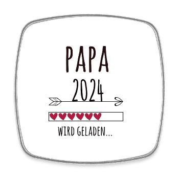 Papa 2024 Schwangerschaft werdender Vater Geschenk - Viereckiger Kühlschrankmagnet - Weiß - Vorne