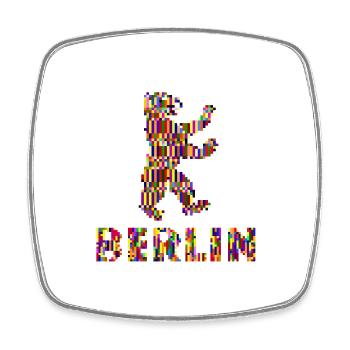 Berlin Pixel Pride - Viereckiger Kühlschrankmagnet - Weiß - Vorne