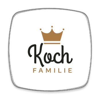 Koch-Familie - Viereckiger Kühlschrankmagnet - Weiß - Vorne