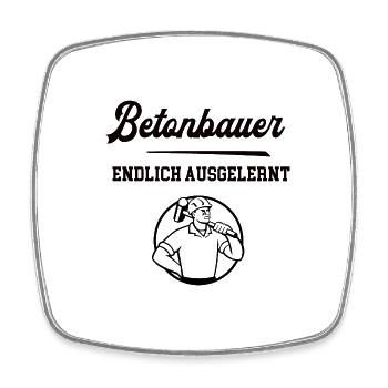 Betonbauer Ausbildung Bestanden Azubi Betonbau - Viereckiger Kühlschrankmagnet - Weiß - Vorne