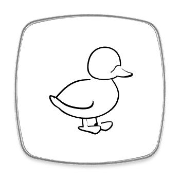 Ente - Viereckiger Kühlschrankmagnet - Weiß - Vorne