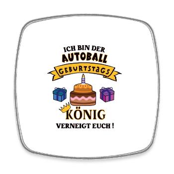 Autoballer Geburtstag Autoballspieler Geb Spiel - Viereckiger Kühlschrankmagnet - Weiß - Vorne