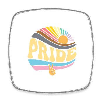 Vintage Gay Lesbian Pride Monat - Groovy LGBT - Viereckiger Kühlschrankmagnet - Weiß - Vorne