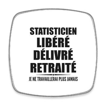 Statisticien célèbre sa retraite avec humour cadea - Magnet carré - blanc - Devant