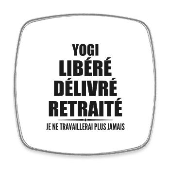 Yogi célèbre sa retraite avec humour cadeau - Magnet carré - blanc - Devant