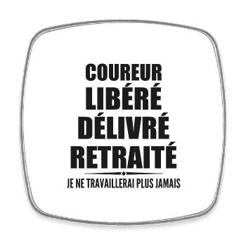 Coureur célèbre sa retraite avec humour cadeau - Magnet carré - blanc - Devant
