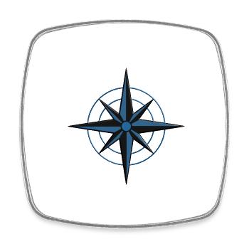 Navigation Kompass Stern Segler und Skipper Boot - Viereckiger Kühlschrankmagnet - Weiß - Vorne