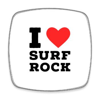 Ich liebe Surf Rock - Viereckiger Kühlschrankmagnet - Weiß - Vorne