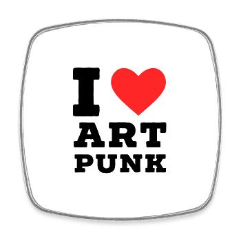 Ich liebe Art Punk - Viereckiger Kühlschrankmagnet - Weiß - Vorne