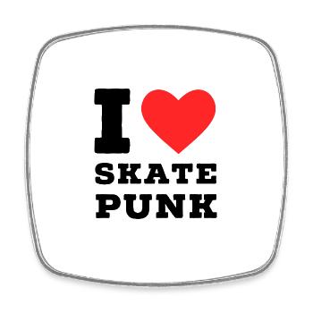 Ich liebe Skate Punk - Viereckiger Kühlschrankmagnet - Weiß - Vorne