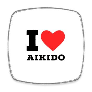 Ich liebe Aikido - Viereckiger Kühlschrankmagnet - Weiß - Vorne