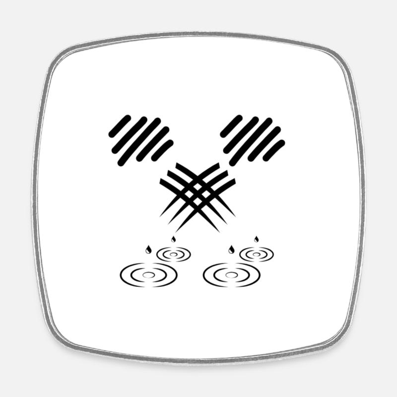 SCRATCHES IN RAIN - Square fridge magnet - white