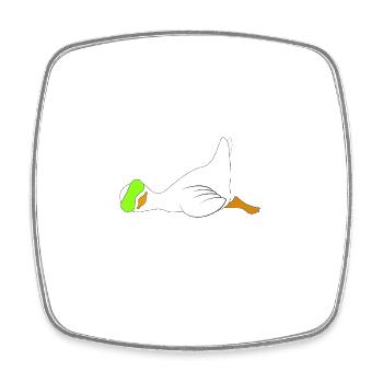 Ente lustig faul Spruch - Viereckiger Kühlschrankmagnet - Weiß - Vorne