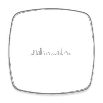 Skyline - Square fridge magnet - white - Front