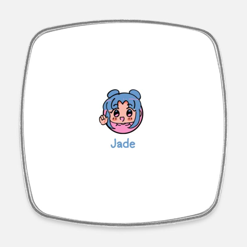 Jade - Magnet carré - blanc