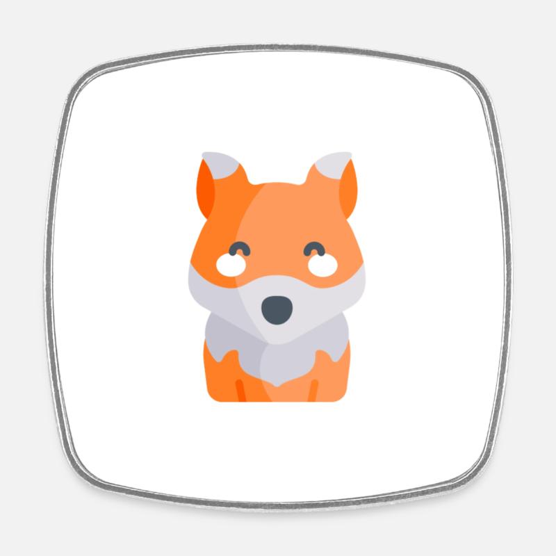 Fox - Square fridge magnet - white