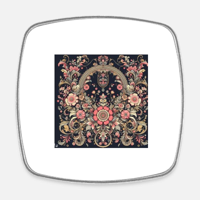 Mandala Vision - Magnet carré - blanc