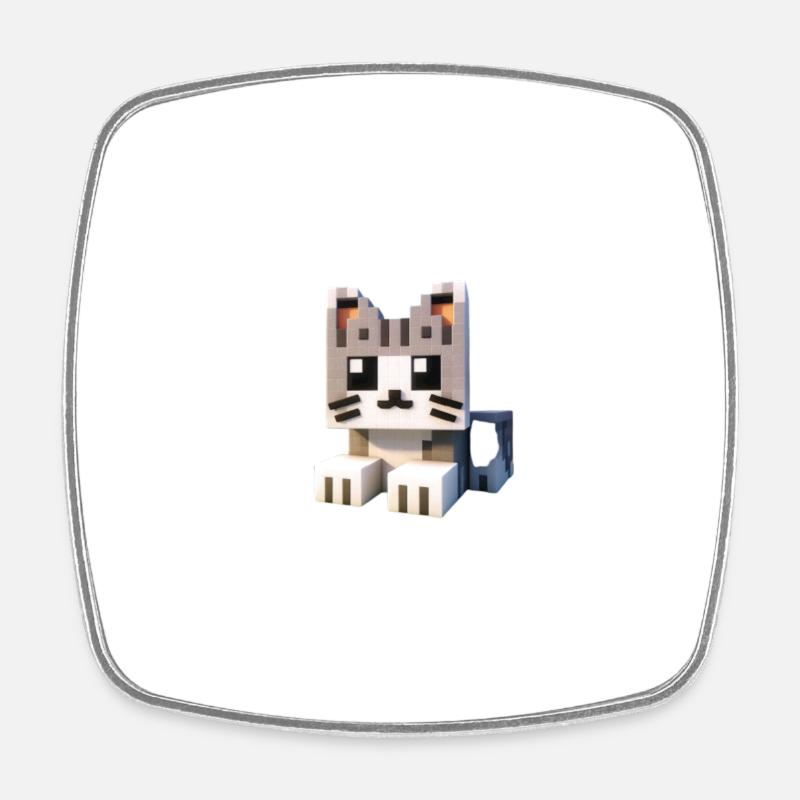 Pixel 2 Chat - Viereckiger Kühlschrankmagnet - Weiß