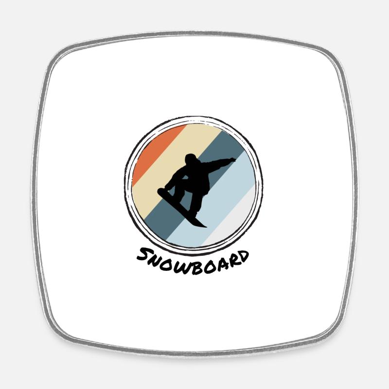 Snowboard - Viereckiger Kühlschrankmagnet - Weiß
