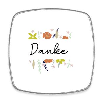Danke - Viereckiger Kühlschrankmagnet - Weiß - Vorne