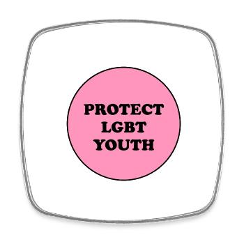 LGBT-Jugendliche schützen - Viereckiger Kühlschrankmagnet - Weiß - Vorne