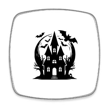 Unheimliches Zauber Fledermaus Spukhaus Halloween - Viereckiger Kühlschrankmagnet - Weiß - Vorne