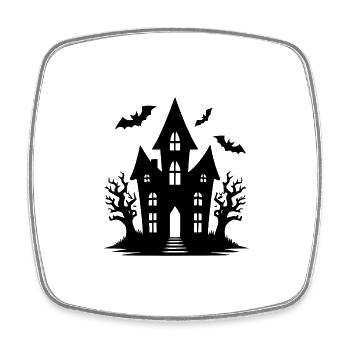 Kinder Spukhaus Halloween Fledermaus Tattoo - Viereckiger Kühlschrankmagnet - Weiß - Vorne
