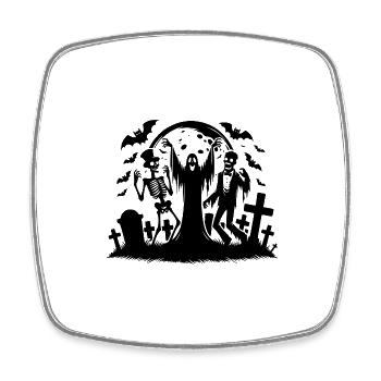 Zauber Grabstein Kinder Halloween Friedhof Party - Viereckiger Kühlschrankmagnet - Weiß - Vorne